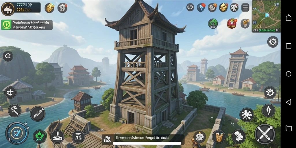 Gameplay menara yang seru dan menantang di 77RP.