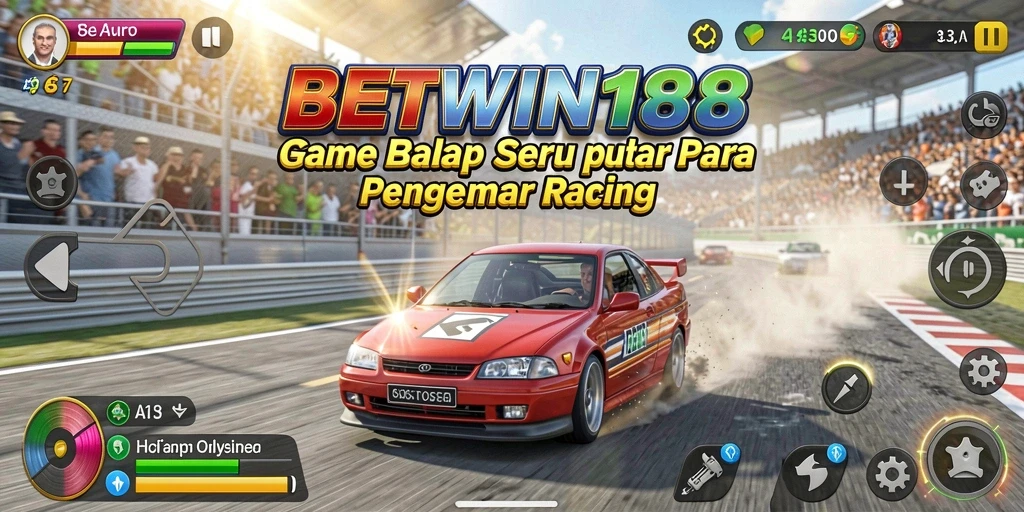 Screenshot gameplay BETWIN188 menampilkan balapan mendebarkan dan kendaraan yang keren.