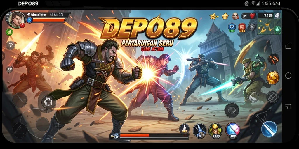 Screenshot gameplay DEPO89 menunjukkan aksi pertarungan yang mendebarkan.