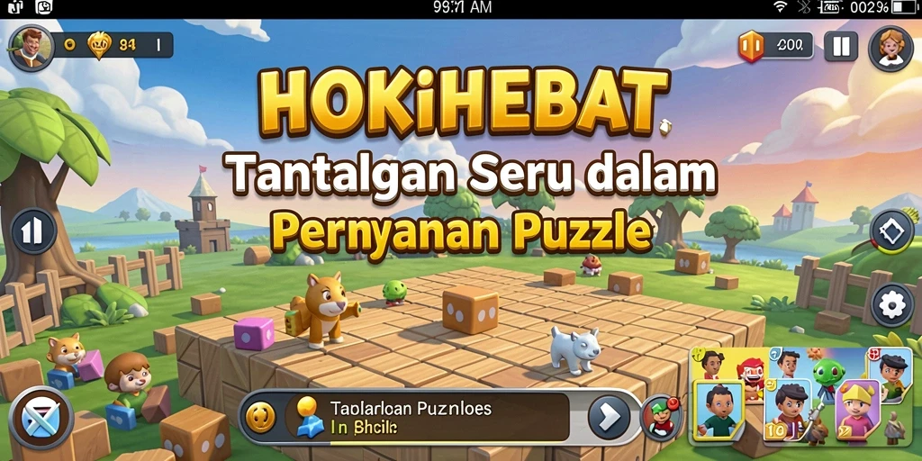Tampilan gameplay menantang dalam HOKIHEBAT yang penuh teka-teki.