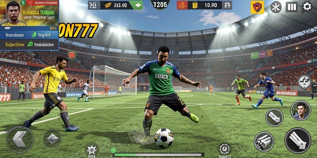 Tampilan screenshot utama IKON777 yang menampilkan aksi seru permainan olahraga.