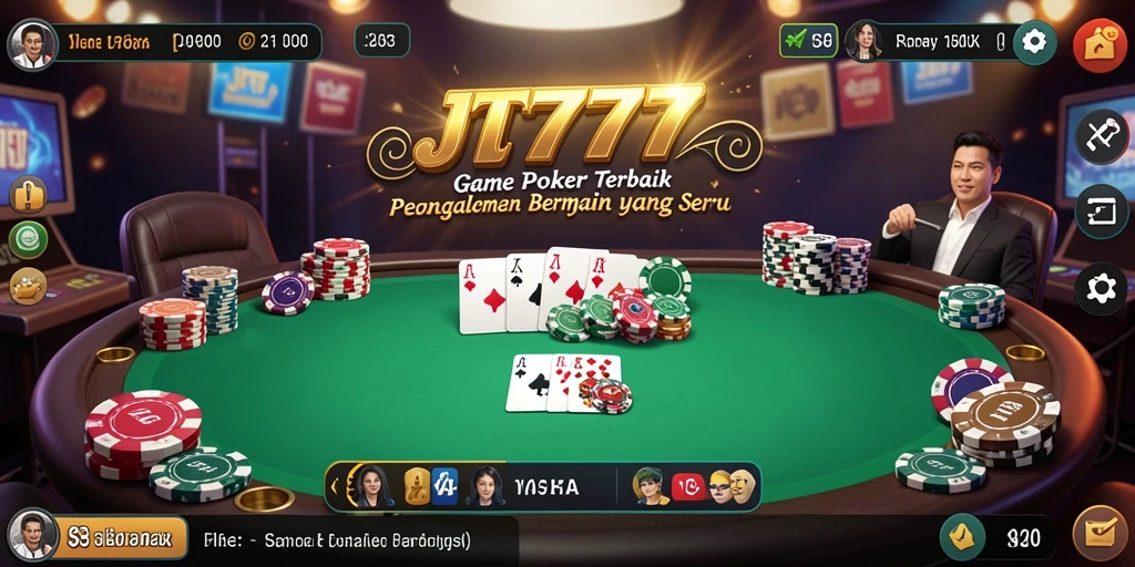 Tampilan permainan poker yang menarik dan mendebarkan di JT777.