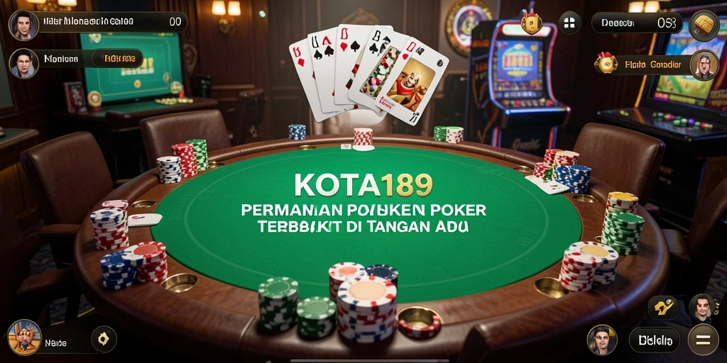 Screenshot gameplay KOTA189 menampilkan pemain sedang berkompetisi di meja poker.