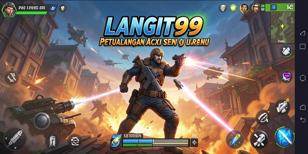 Tampilan aksi gameplay LANGIT99 yang mendebarkan dan penuh tantangan.