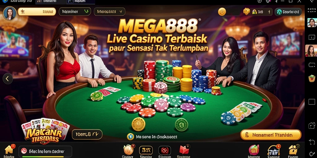 Tampilan menarik dari permainan Live Casino MEGA888 yang mengasyikkan.