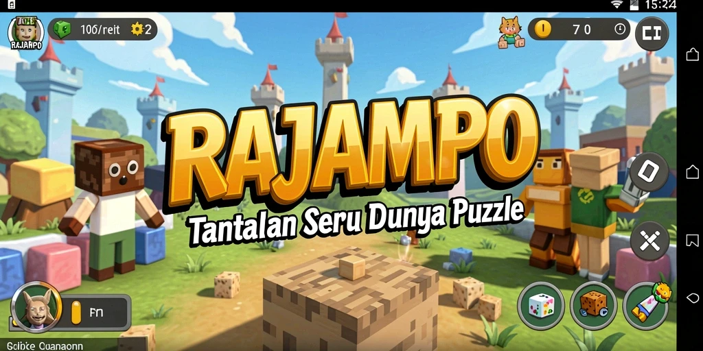 Screenshot RAJAMPO menampilkan gameplay puzzle yang menarik
