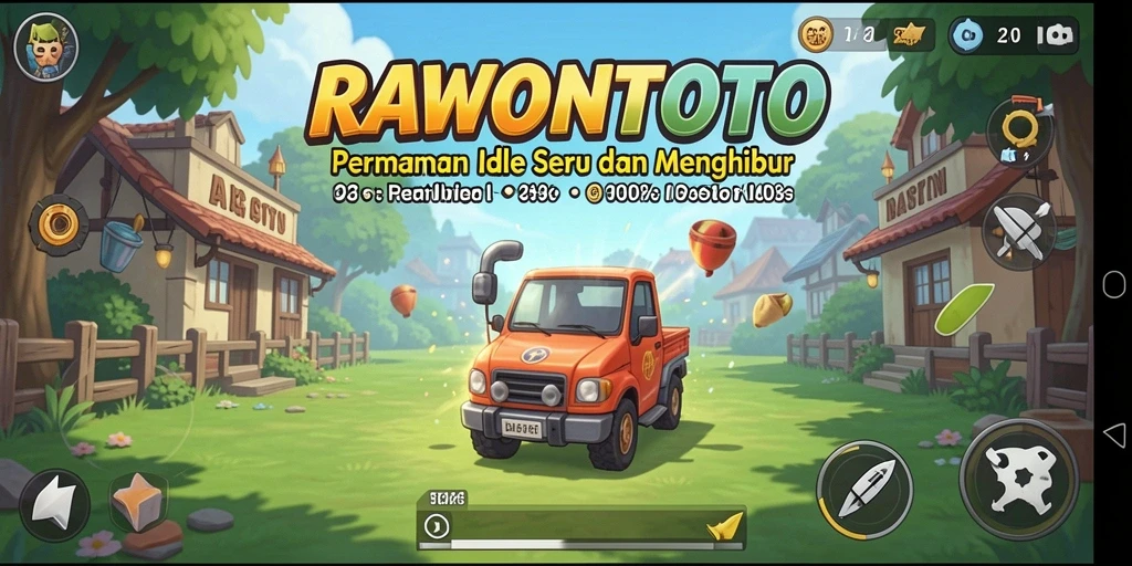 Tampilan gameplay RAWONTOTO dengan manajemen sumber daya yang menarik.