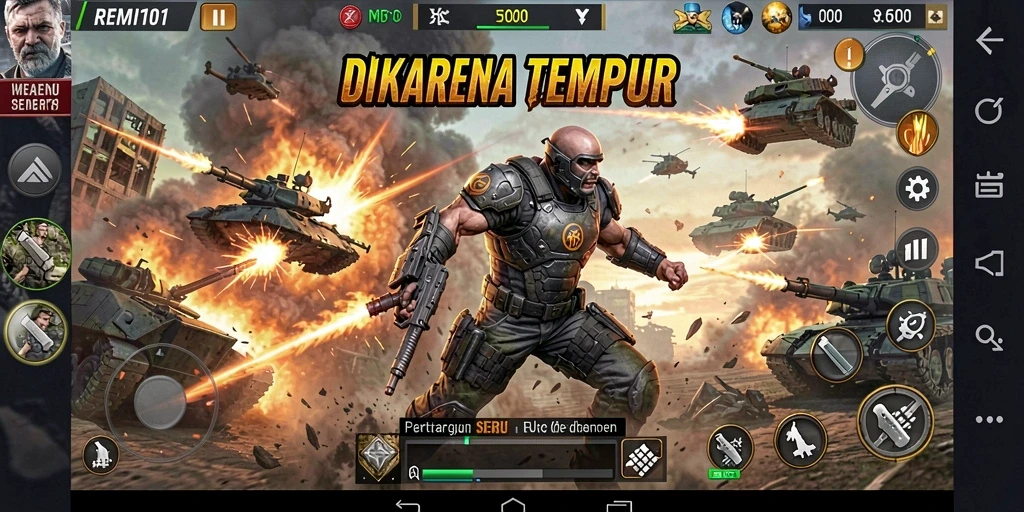 Screenshot menampilkan pertarungan intens di arena REMI101.