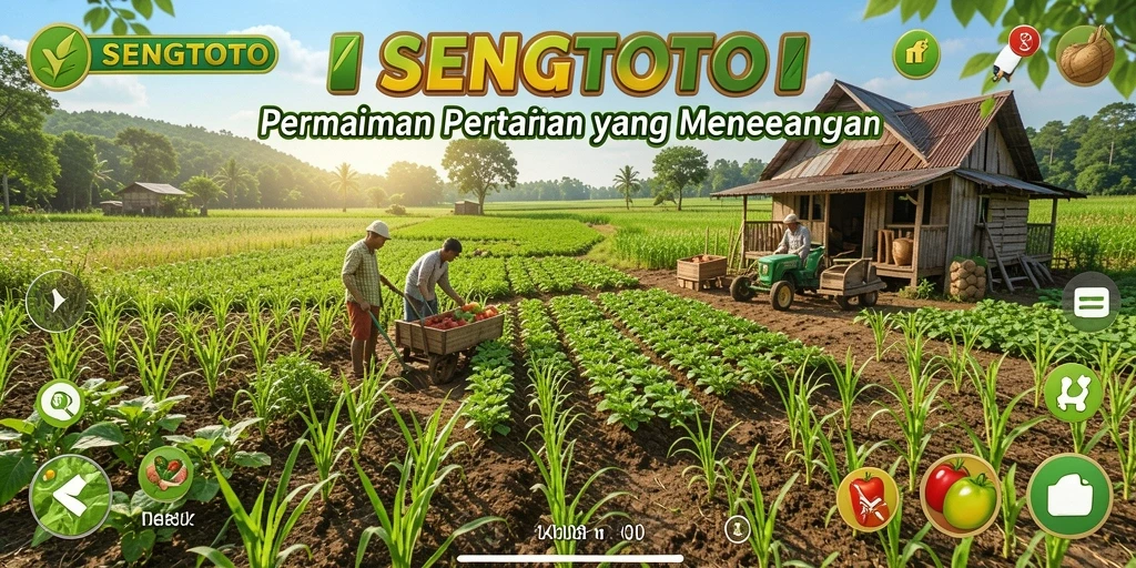 Screenshot gameplay SENGTOTO yang menampilkan ladang yang subur.