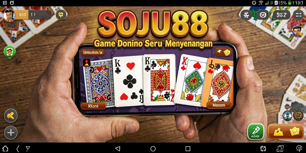 Screenshot gameplay SOJU88 menampilkan aksi seru permainan Domino.