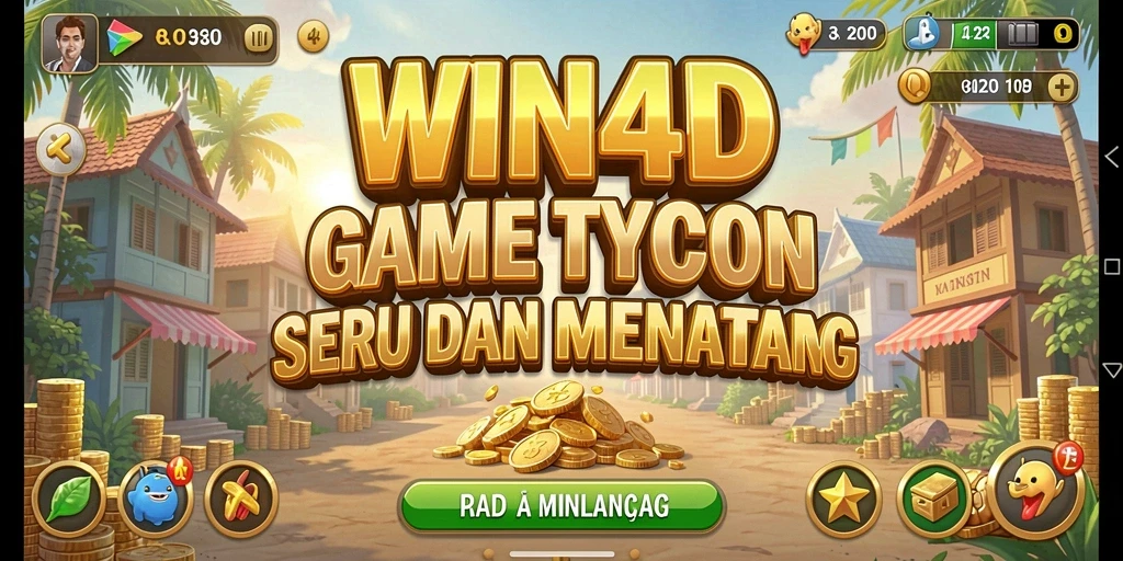 Screenshot gameplay WIN4D yang menunjukkan keseruan mengelola bisnis.